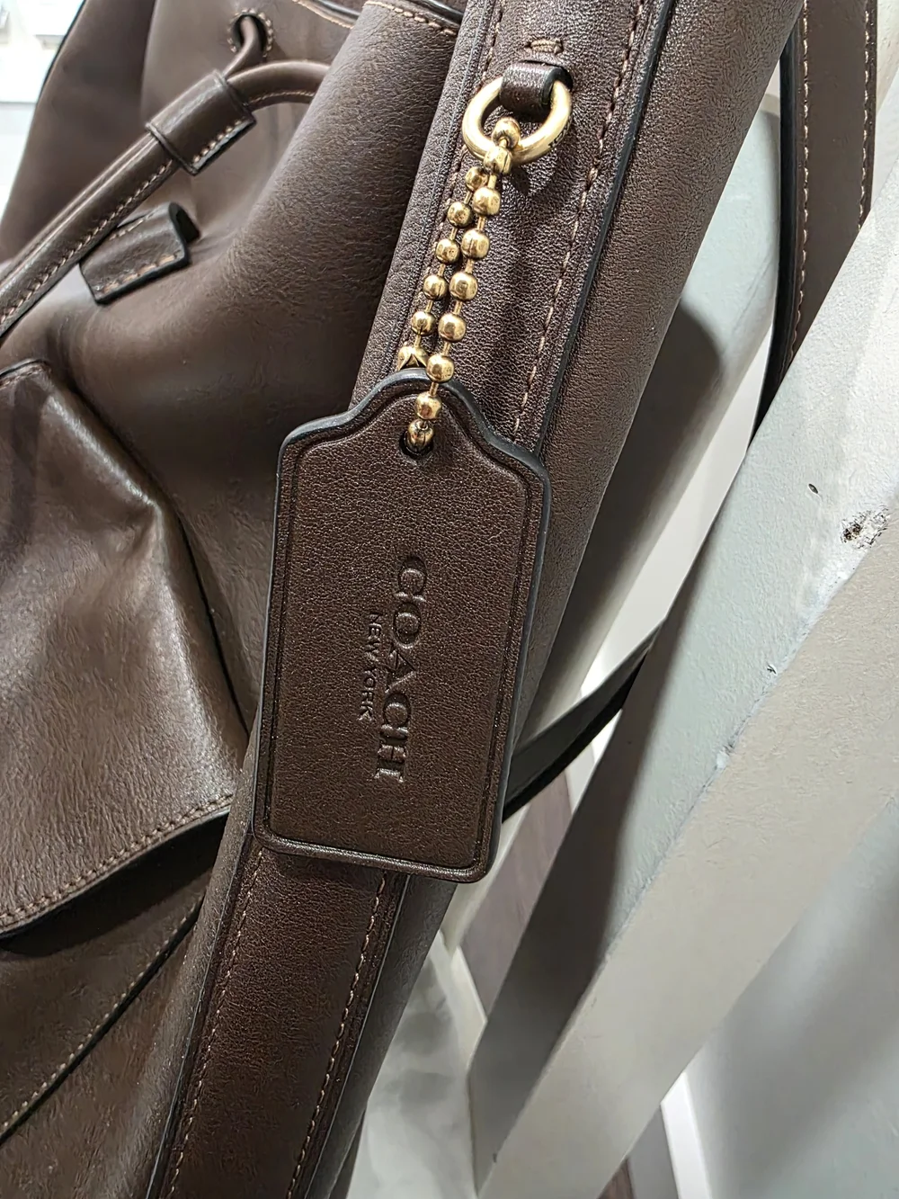 Coach Brown Leather Backpack with Front Pockets